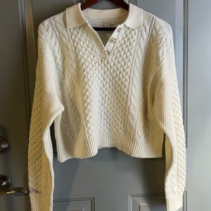 AE Cable Knit Polo Sweater